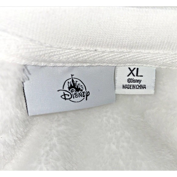 DISNEY Walt Disney World White Fuzzy Fleece Sweatshirt Embossed Logo Size XL - Picture 5 of 5